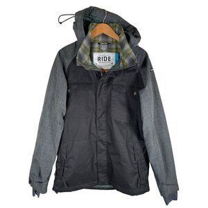 RIDE Snowboards Mens Size S Anorak Outerwear Jacket Black Gray Rugged Functional